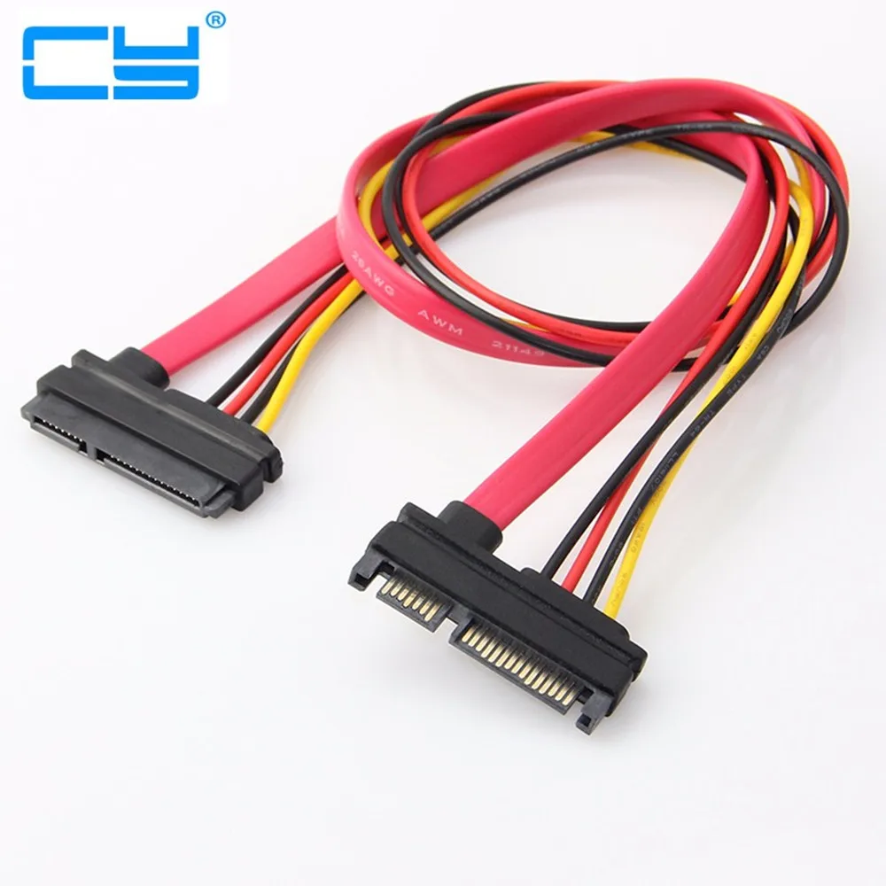 

Homem para Mulher 7+15 Pin SATA cabo de extensao 7P dados transferencia 15P Cabo de alimentacao SATA 22Pin SATA Linha de 30cm