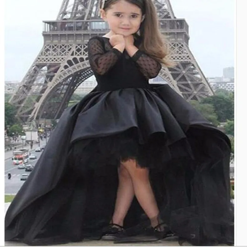New Black Satin Organza First Communion Dress Long Sleeve Children's Princess Girls Ball Gown Custom Made Flower Girl Dresses
New Black Satin Organza First Communion Dress Long Sleeve Children's Princess Girls Ball Gown Custom Made Flower Girl Dresses
