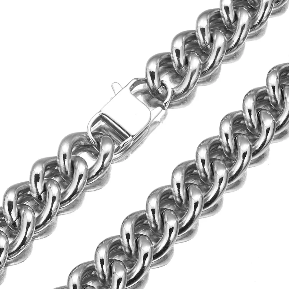 15mm Wide Stainless Steel Silver Color Cuban Curb Chain Biker Jewelry Mens Unisexs Necklace Or Bracelet 7-40" HotSale
15mm Wide Stainless Steel Silver Color Cuban Curb Chain Biker Jewelry Mens Unisexs Necklace Or Bracelet 7-40" HotSale