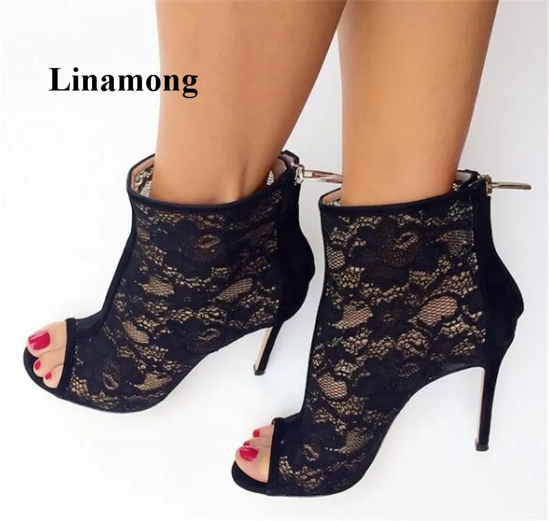 2018 Summer Women Boots Thin High Heel Peet Toe Ankle Boots Lace Uppers Comfortable and Breathable Rear Zipper Boots
2018 Summer Women Boots Thin High Heel Peet Toe Ankle Boots Lace Uppers Comfortable and Breathable Rear Zipper Boots