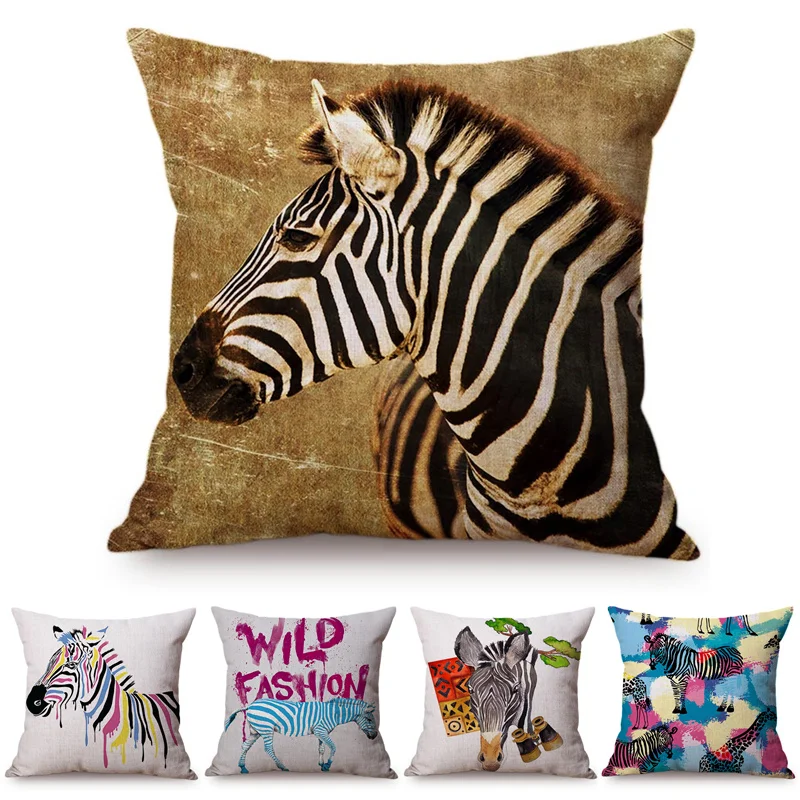 Zebra Cushion Cover Colorful Stripes Pillow Case Africa Watercolor Painting Animal Pillow Covers Bedroom Sofa Decoration
Zebra Cushion Cover Colorful Stripes Pillow Case Africa Watercolor Painting Animal Pillow Covers Bedroom Sofa Decoration