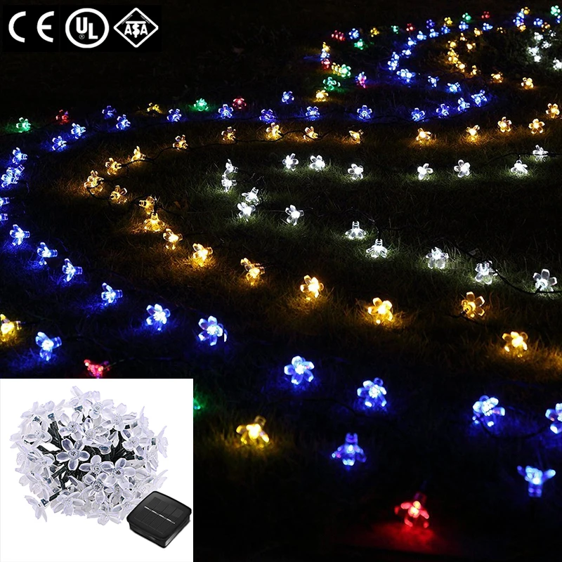 Outdoor 50 LED Solar Power Cherry Blossom Peach Flower String Lights Xmas Holiday Lighting Christmas Lamps Garden Party Wedding
Outdoor 50 LED Solar Power Cherry Blossom Peach Flower String Lights Xmas Holiday Lighting Christmas Lamps Garden Party Wedding