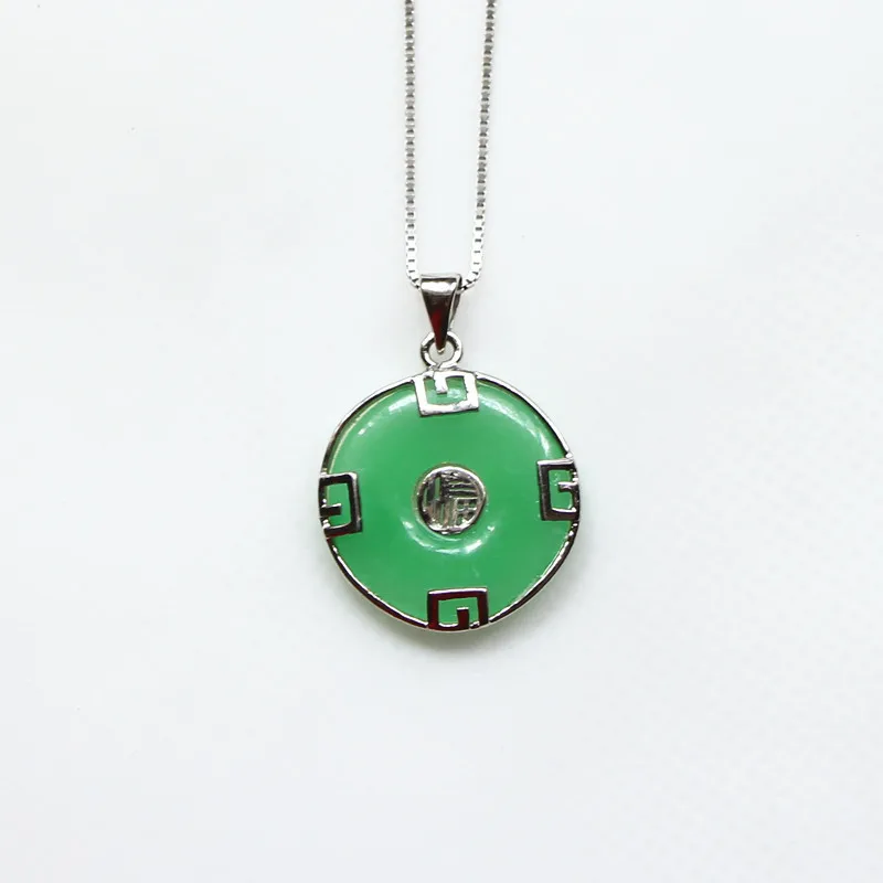 Chinese Style Design Elegant Pendant Necklace Pure 925 Sterling Silver Green Nature Stone Fashion Jewelry S0018
Chinese Style Design Elegant Pendant Necklace Pure 925 Sterling Silver Green Nature Stone Fashion Jewelry S0018