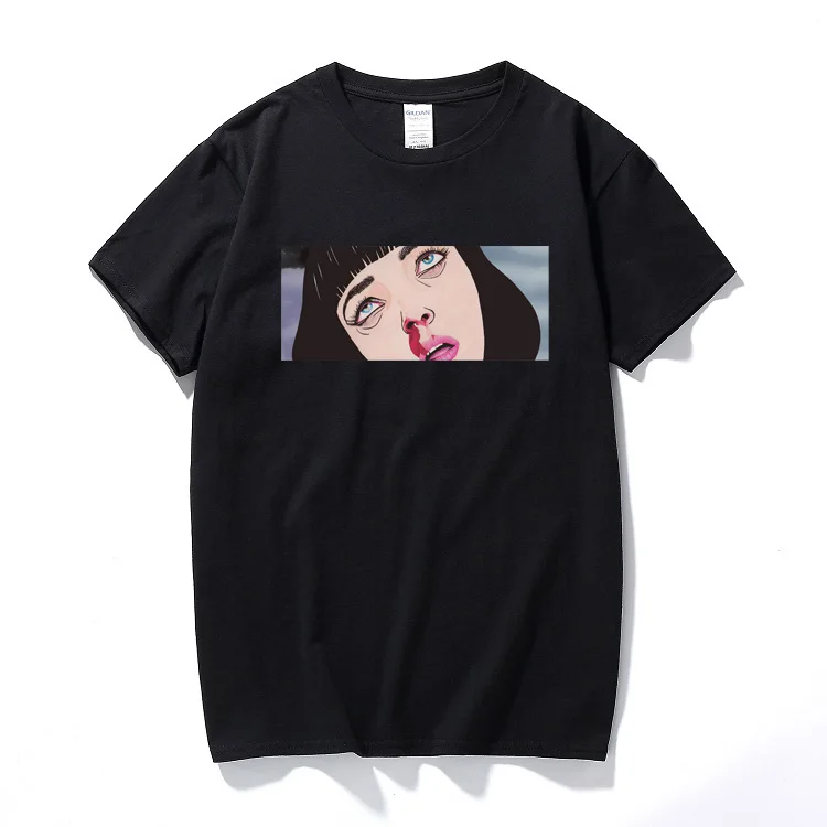 Movie Mia Wallace Pulp Fiction T-Shirt For Men Women Fashion Quentin Tarantino T Shirt Hip Hop Girl Printed Summer Tops Tee
Movie Mia Wallace Pulp Fiction T-Shirt For Men Women Fashion Quentin Tarantino T Shirt Hip Hop Girl Printed Summer Tops Tee