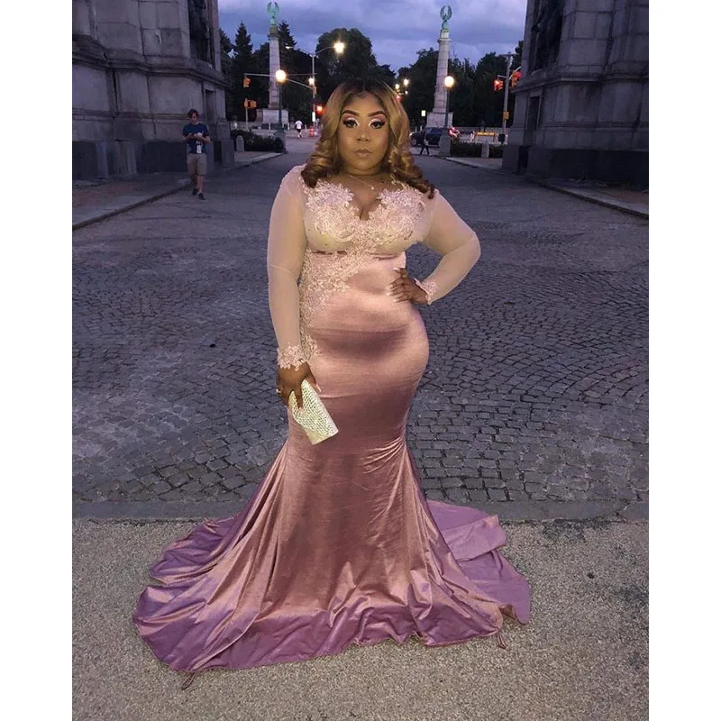 Simple Plus Size Mermaid Prom Dresses New Long Sleeve Lace Applique V Neck Sweep Strain Formal Evening Dress Party Gowns
Simple Plus Size Mermaid Prom Dresses New Long Sleeve Lace Applique V Neck Sweep Strain Formal Evening Dress Party Gowns