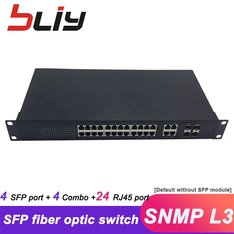 Сетевой оптический переключатель Bliy L3 sfp snmp 24 rj45 4 комбинированный переключатель слоя 3 sfp медиаконвертер с RSTP/web management/SNMP/VLAN
Сетевой оптический переключатель Bliy L3 sfp snmp 24 rj45 4 комбинированный переключатель слоя 3 sfp медиаконвертер с RSTP/web management/SNMP/VLAN