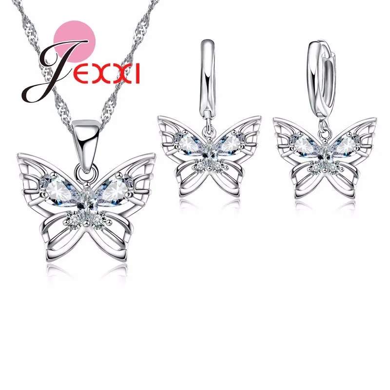 Authentic Sweet Female Necklace Earrings Jewelry Set With Butterfly Shape Pendant 925 Sterling Silver Paved AAA CZ Gifts
Authentic Sweet Female Necklace Earrings Jewelry Set With Butterfly Shape Pendant 925 Sterling Silver Paved AAA CZ Gifts