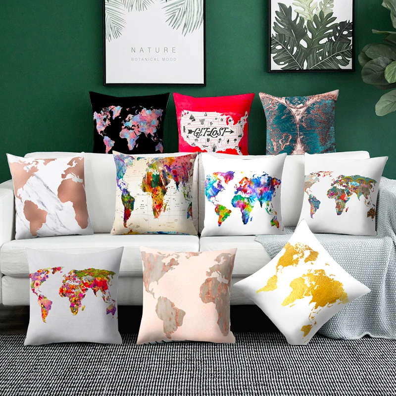 World map Cushion Cover Polyester Decorative Pillows Cover Square Throw Pillow Case Cushion Cover for Sofa Home Decor Pillowcase
World map Cushion Cover Polyester Decorative Pillows Cover Square Throw Pillow Case Cushion Cover for Sofa Home Decor Pillowcase