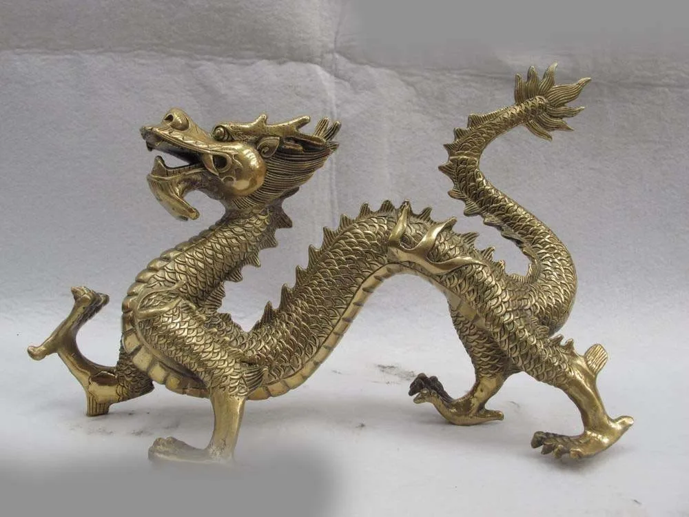 23CM Chinese Folk Refined Copper Bronze Feng shui Evil Lucky Zodiac Dragon Statue
23CM Chinese Folk Refined Copper Bronze Feng shui Evil Lucky Zodiac Dragon Statue