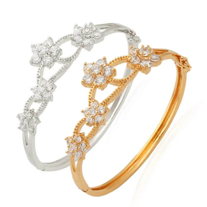 Cubic Zirconia Gorgeous Flowers Crown Bracelet & Bangle Gold Color Fashion Jewelry Gift For Women MGC H5226
Cubic Zirconia Gorgeous Flowers Crown Bracelet & Bangle Gold Color Fashion Jewelry Gift For Women MGC H5226