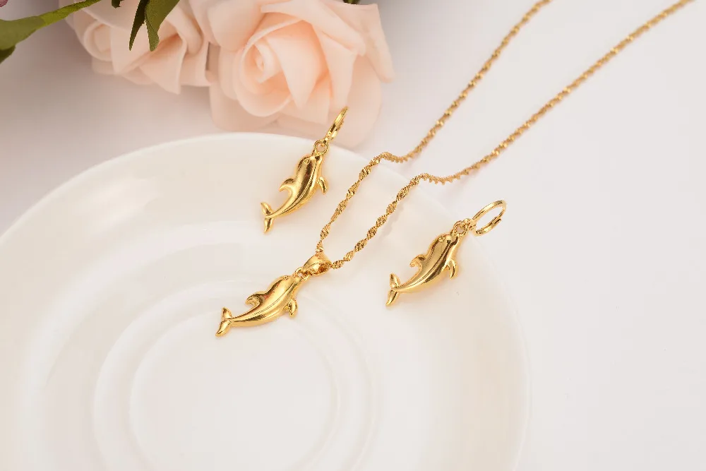 Solid Yellow Gold GF Small Cute Dolphin Beautiful Pendant Necklaces and Earrings Mermaid Papua Guinea Jewelry Party Gifts
Solid Yellow Gold GF Small Cute Dolphin Beautiful Pendant Necklaces and Earrings Mermaid Papua Guinea Jewelry Party Gifts