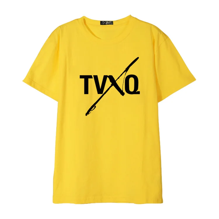 Tumblr модные TVXQ печать вокала концерта Повседневные Удобные футболки летние