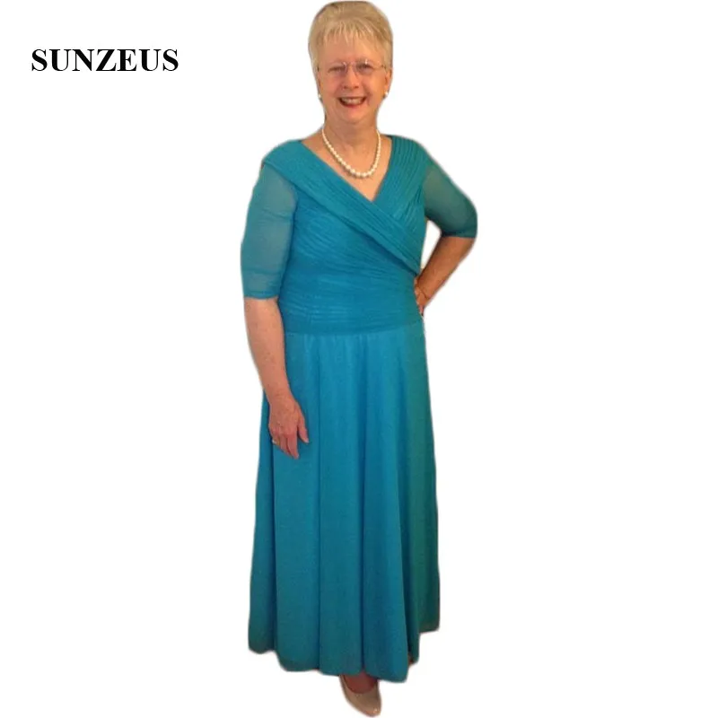 Blue A-Line Mother's Dresses V Neck Pleats Tulle Top Chiffon Skirt Mother of the Bride Dresses Long with Half Sleeve SMD57
Blue A-Line Mother's Dresses V Neck Pleats Tulle Top Chiffon Skirt Mother of the Bride Dresses Long with Half Sleeve SMD57