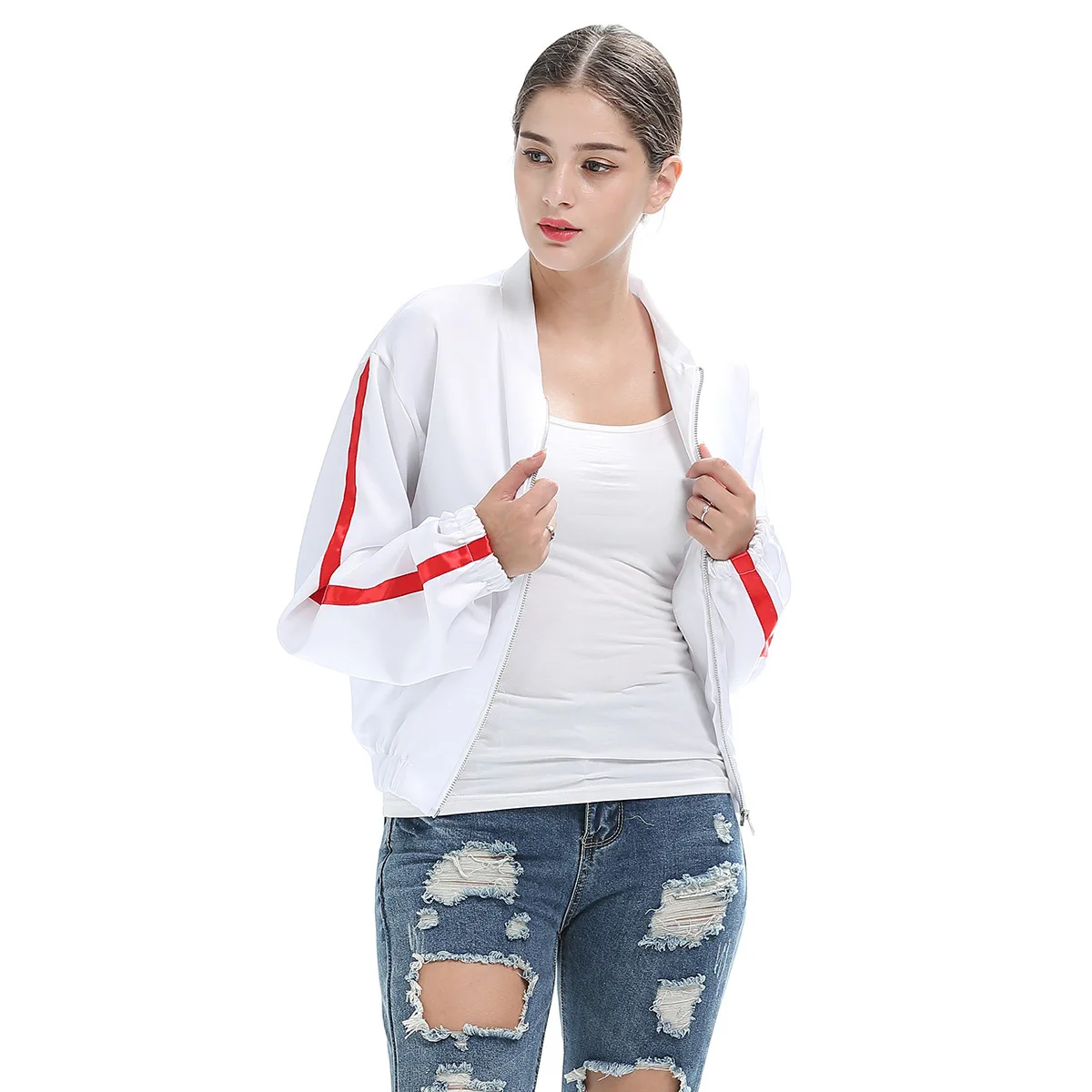Jaqueta Feminina Polyester Zippers Full Stand Sale Casaco Feminino Jacket 2018 Spring New Leisure Long Sleeve Small Loose Coat
Jaqueta Feminina Polyester Zippers Full Stand Sale Casaco Feminino Jacket 2018 Spring New Leisure Long Sleeve Small Loose Coat