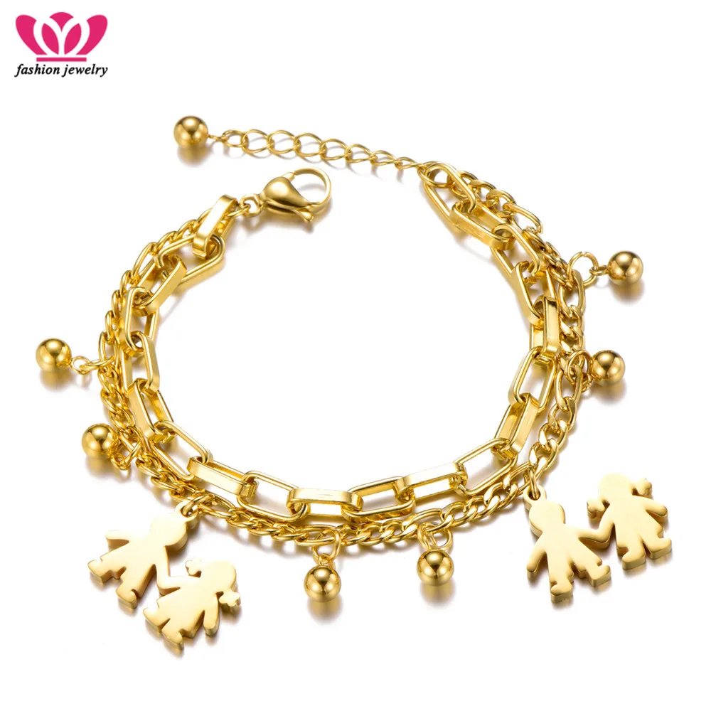 Stainless Steel Bracelets Boys Girls Charm Bracelet Gold Multilayer Adjustable Bracelets For Women Jewelry Gift Mujer Pulseras
Stainless Steel Bracelets Boys Girls Charm Bracelet Gold Multilayer Adjustable Bracelets For Women Jewelry Gift Mujer Pulseras