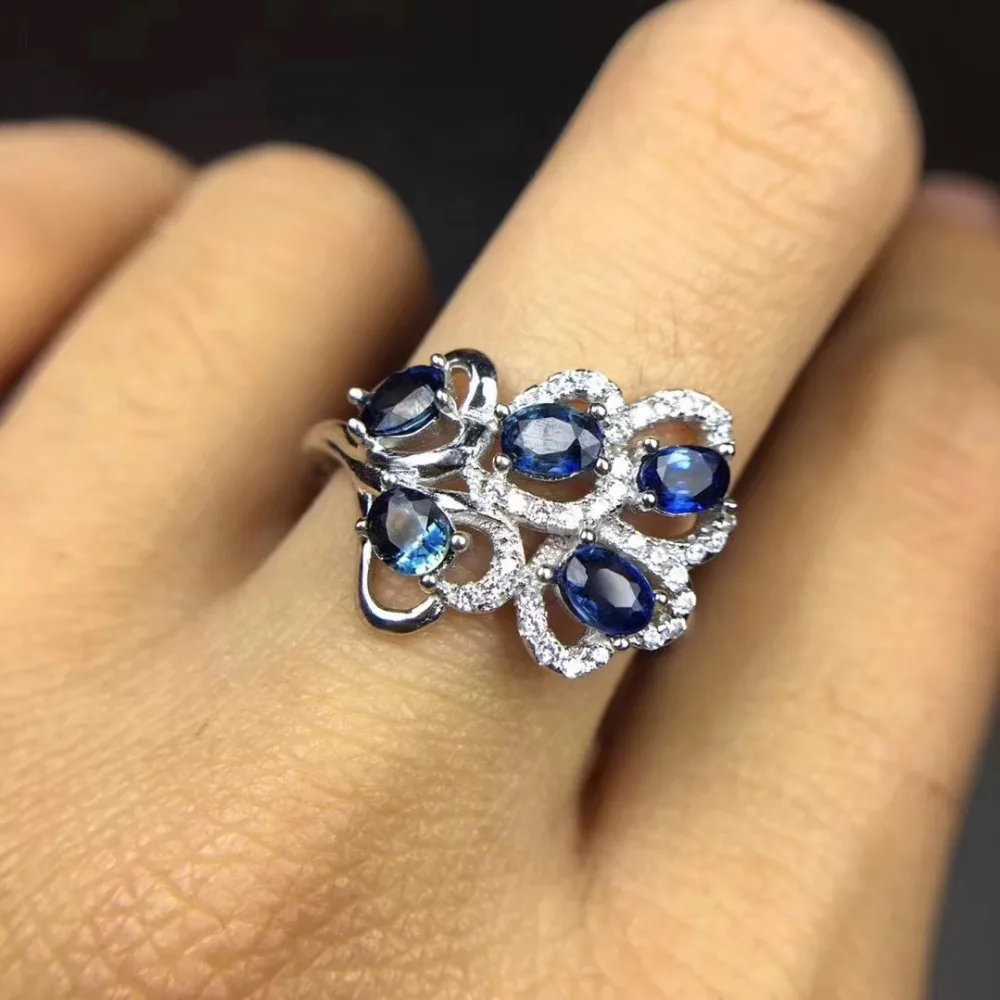 Elegant fan Leaf Flower Natural blue sapphire gem Ring S925 Silver Natural gem stone Ring girl Women's party gift fine Jewelry
Elegant fan Leaf Flower Natural blue sapphire gem Ring S925 Silver Natural gem stone Ring girl Women's party gift fine Jewelry