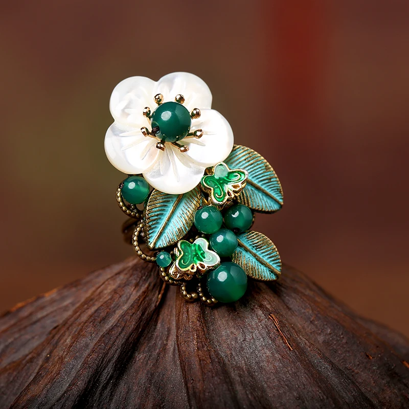 Original handmade decorative ring green temperament Chinese style ring jewelry female adjustable ring
Original handmade decorative ring green temperament Chinese style ring jewelry female adjustable ring