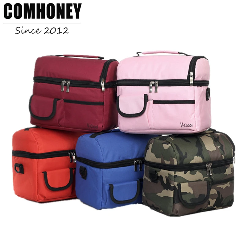 Cooler Bags Thermal for Lunch Camouflage Ice Pack Women Picnic Storage Canvas Aluminum Foil Folding Insulation Food | Багаж и сумки