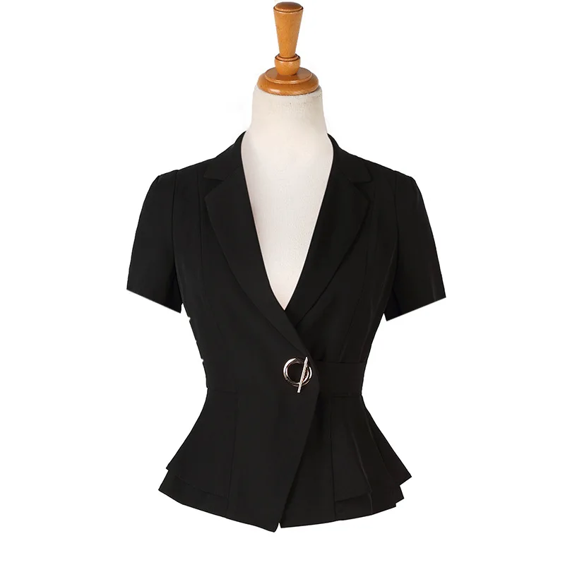 Spring Summer Blazer Coat Women 2019 Short Sleeve Solid Slim Ruffles Chic Blazers Suit Office Lady Casual Work Coat Suits Female
Spring Summer Blazer Coat Women 2019 Short Sleeve Solid Slim Ruffles Chic Blazers Suit Office Lady Casual Work Coat Suits Female