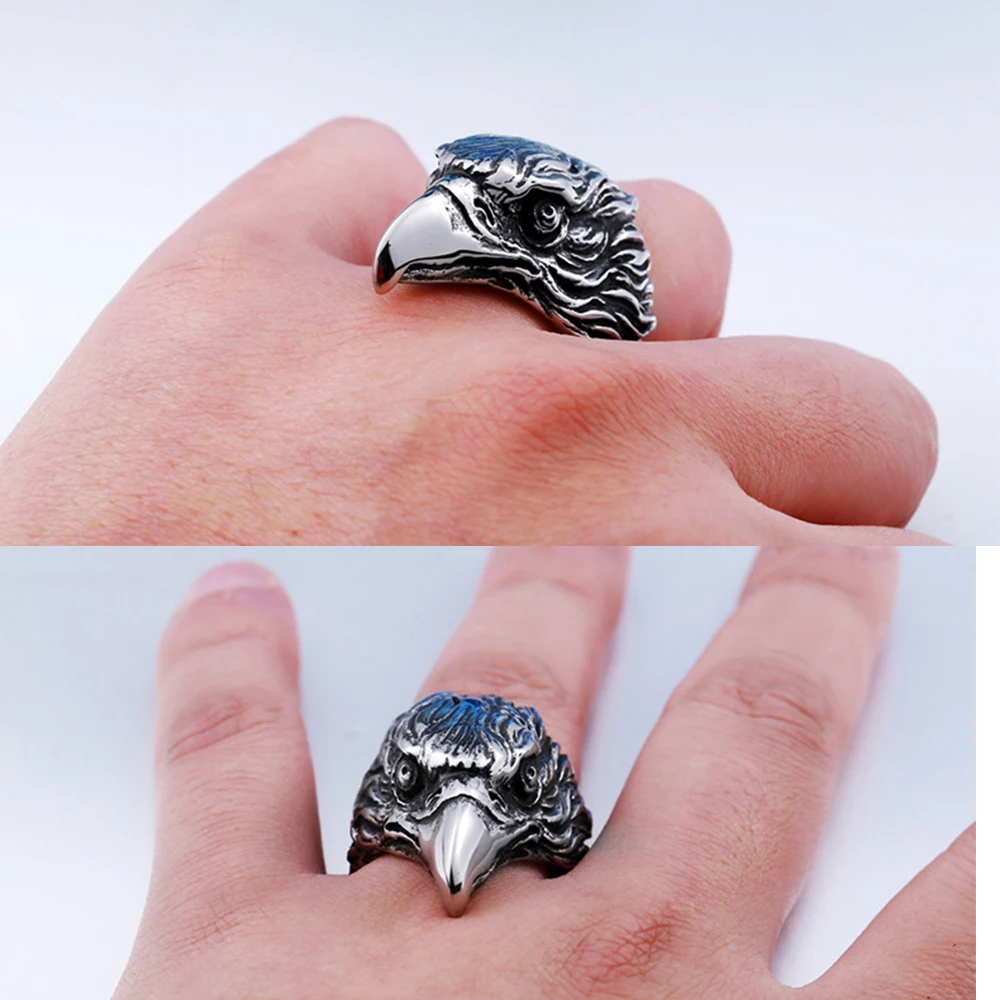 MetJakt Punk Rock Domineering Eagle Head Ring 925 Sterling Silver Ring for Men Personality Unique Vintage Thai Silver Jewelry
MetJakt Punk Rock Domineering Eagle Head Ring 925 Sterling Silver Ring for Men Personality Unique Vintage Thai Silver Jewelry
