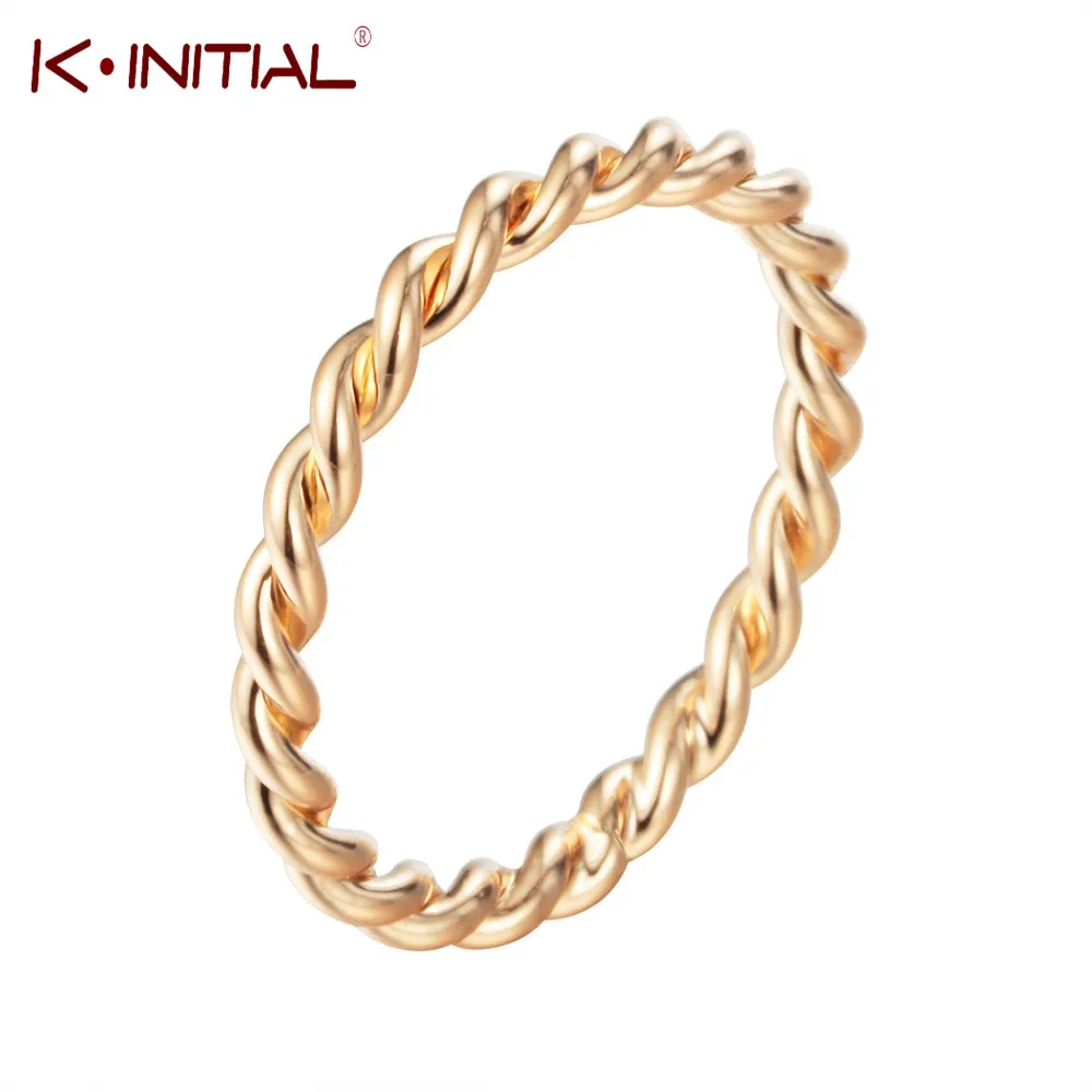 

Kinitial Cross Rings Infinity Twist Wedding Band in Gold Ring Women's Fashion Exquisite Knuckle Finger Around Jewelry Gifts