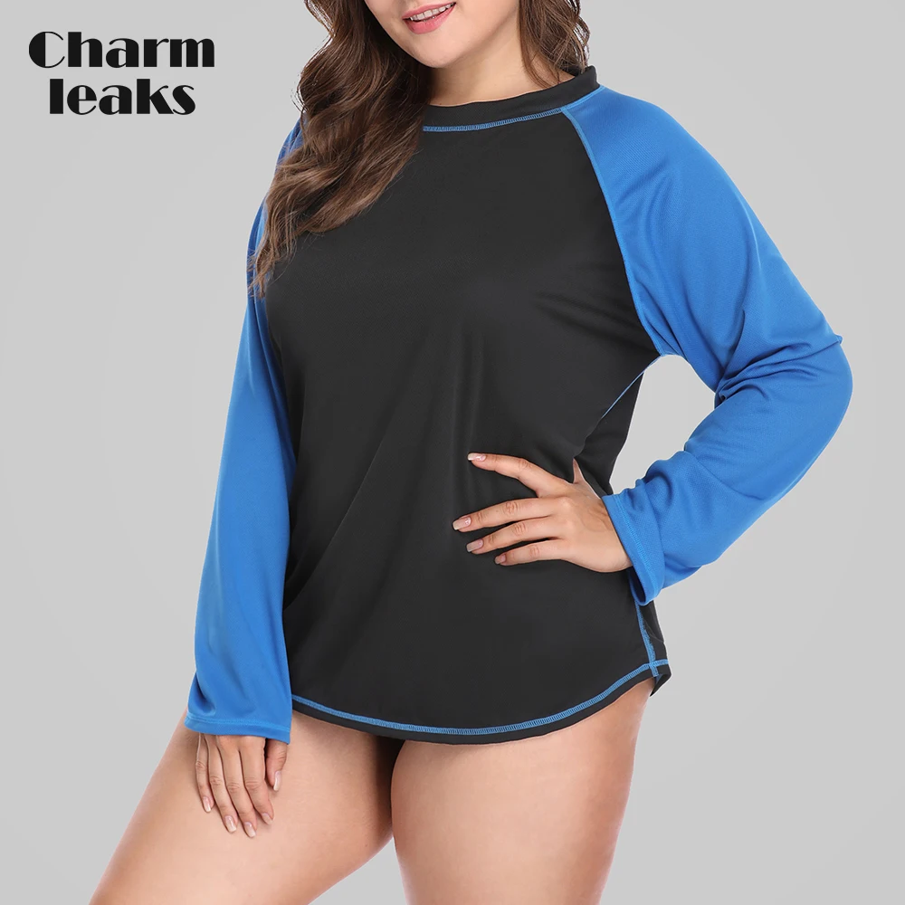 Charmleaks Women Plus Size Long Sleeves Dry-Fit Shirt UV-Protection Rashguard Shirts Rash Guard Top Colorblock Beach Wear
Charmleaks Women Plus Size Long Sleeves Dry-Fit Shirt UV-Protection Rashguard Shirts Rash Guard Top Colorblock Beach Wear