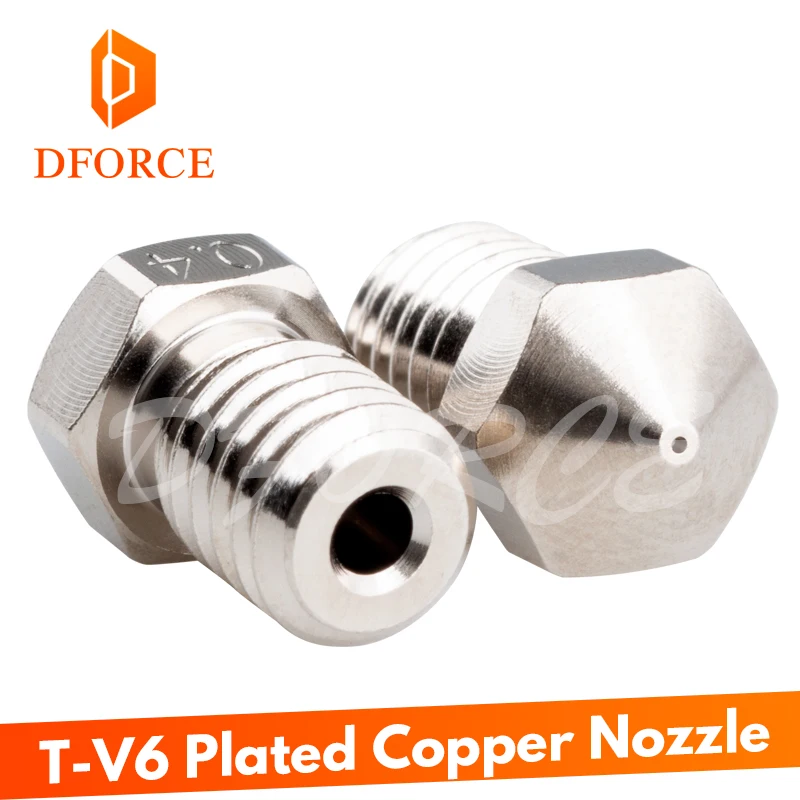 DFORCE T-V6 Plated Copper Nozzle Durable non-stick high performance for 3D printers hotend M6 Thread for V6 hotend
DFORCE T-V6 Plated Copper Nozzle Durable non-stick high performance for 3D printers hotend M6 Thread for V6 hotend