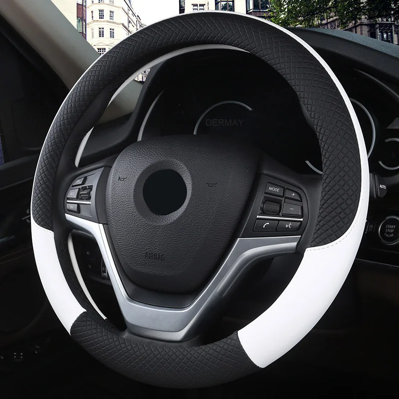 DERMAY Leather Universal Car Steering-wheel Cover 38CM Car-styling Sport Auto Steering Wheel Covers Anti-Slip
DERMAY Leather Universal Car Steering-wheel Cover 38CM Car-styling Sport Auto Steering Wheel Covers Anti-Slip