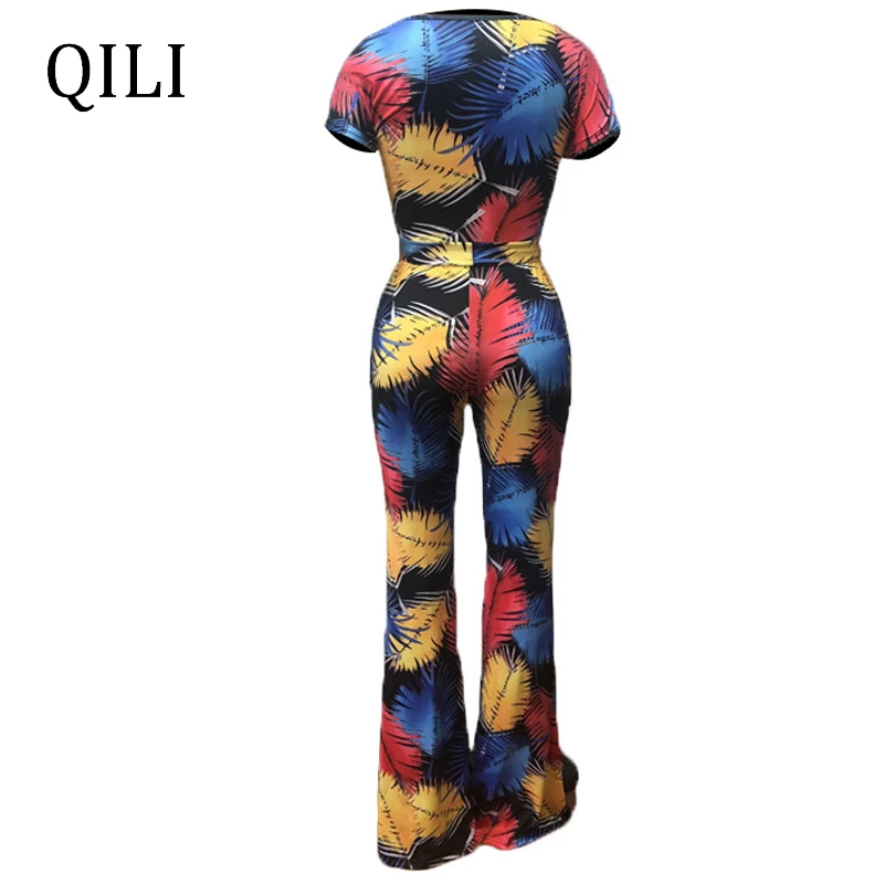 QILI Summer Women Bandage Jumpsuits Top+Pants 2 Piece Set Sexy Outfits Wide Leg Long Pants Jumpsuits Leaf Print
QILI Summer Women Bandage Jumpsuits Top+Pants 2 Piece Set Sexy Outfits Wide Leg Long Pants Jumpsuits Leaf Print