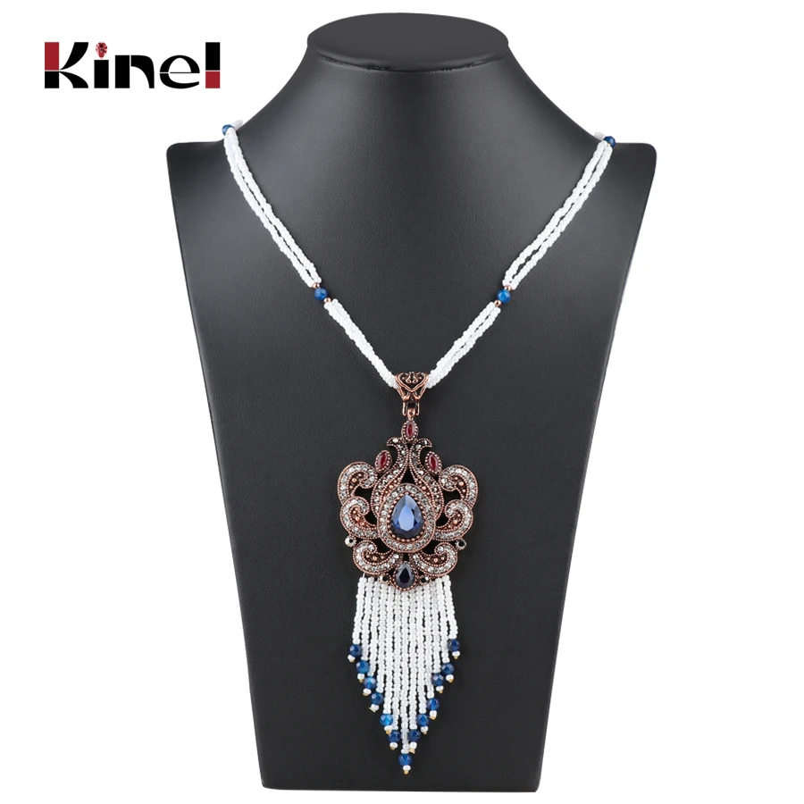 Kinel Bohemia Tassel Pendant Necklace Vintage Jewerly Gold Color Hand-Beaded Stone Suspensions Long Necklace For Women
Kinel Bohemia Tassel Pendant Necklace Vintage Jewerly Gold Color Hand-Beaded Stone Suspensions Long Necklace For Women