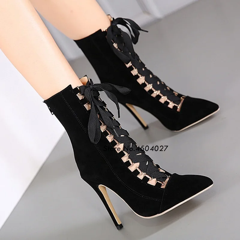 Pointed Toe Women Boots High Heels Lace Up Ankle Boots For Women Thin Heel Female Boots Hot Fashion Shoes
Pointed Toe Women Boots High Heels Lace Up Ankle Boots For Women Thin Heel Female Boots Hot Fashion Shoes