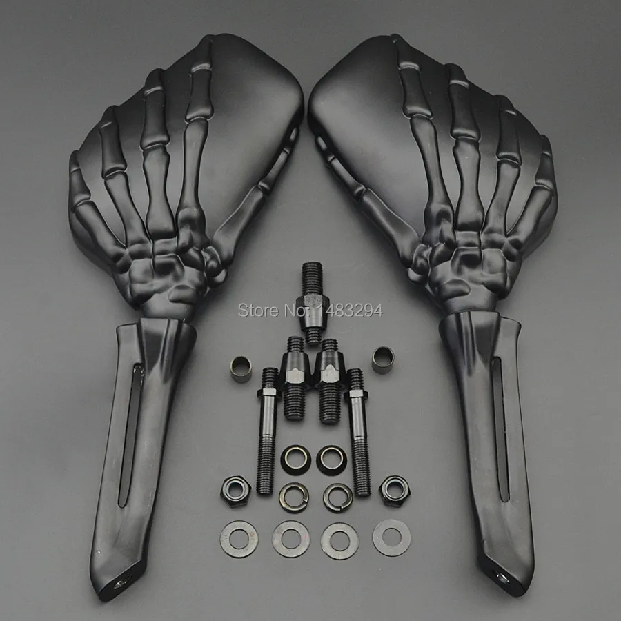 Handlebar Mount Black Skull Skeleton Mirrors Rearview For Harley Sportster Dyna Touring Softail
Handlebar Mount Black Skull Skeleton Mirrors Rearview For Harley Sportster Dyna Touring Softail