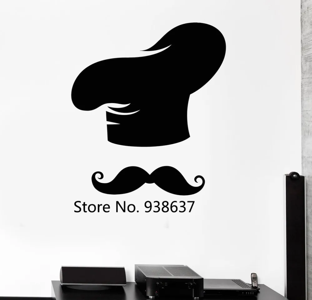 Chef Hat Vinyl Wall Decal Moustache Restaurant Decoration Kitchen Cook Stickers Removable vinilos paredes Paper Art Decals ZB009
Chef Hat Vinyl Wall Decal Moustache Restaurant Decoration Kitchen Cook Stickers Removable vinilos paredes Paper Art Decals ZB009