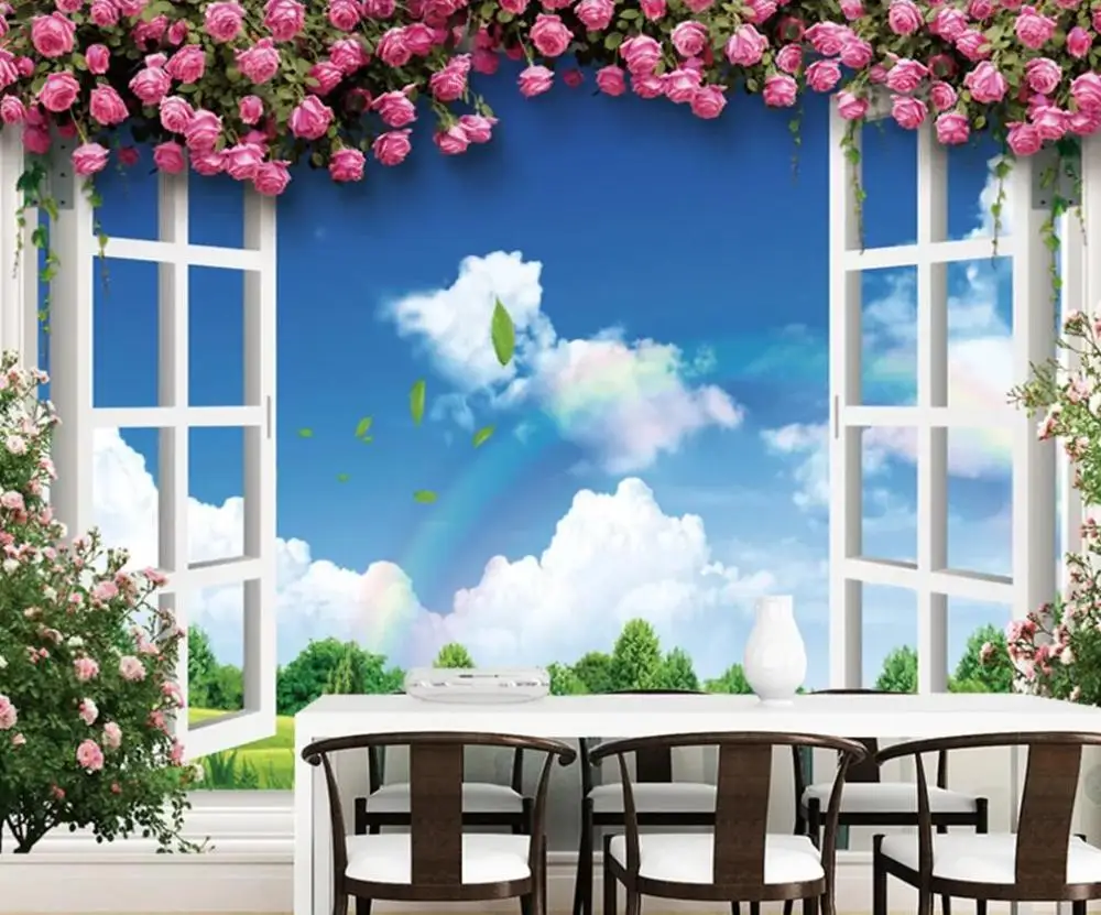 Customized 3D wallpaper mural blue sky, white clouds, green grass, roses, romantic and aesthetic background wall
Customized 3D wallpaper mural blue sky, white clouds, green grass, roses, romantic and aesthetic background wall