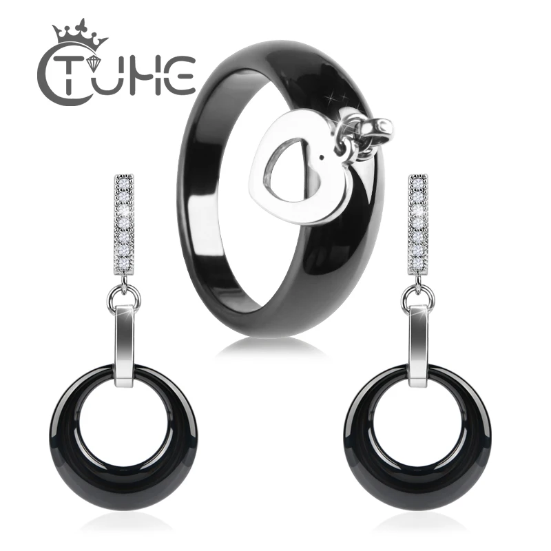 Heart Pendant Rings Long Circle Pendant Earrings Jewelry Set Bling Crystal White Black Ceramic Jewelry Set For Women Engagement
Heart Pendant Rings Long Circle Pendant Earrings Jewelry Set Bling Crystal White Black Ceramic Jewelry Set For Women Engagement