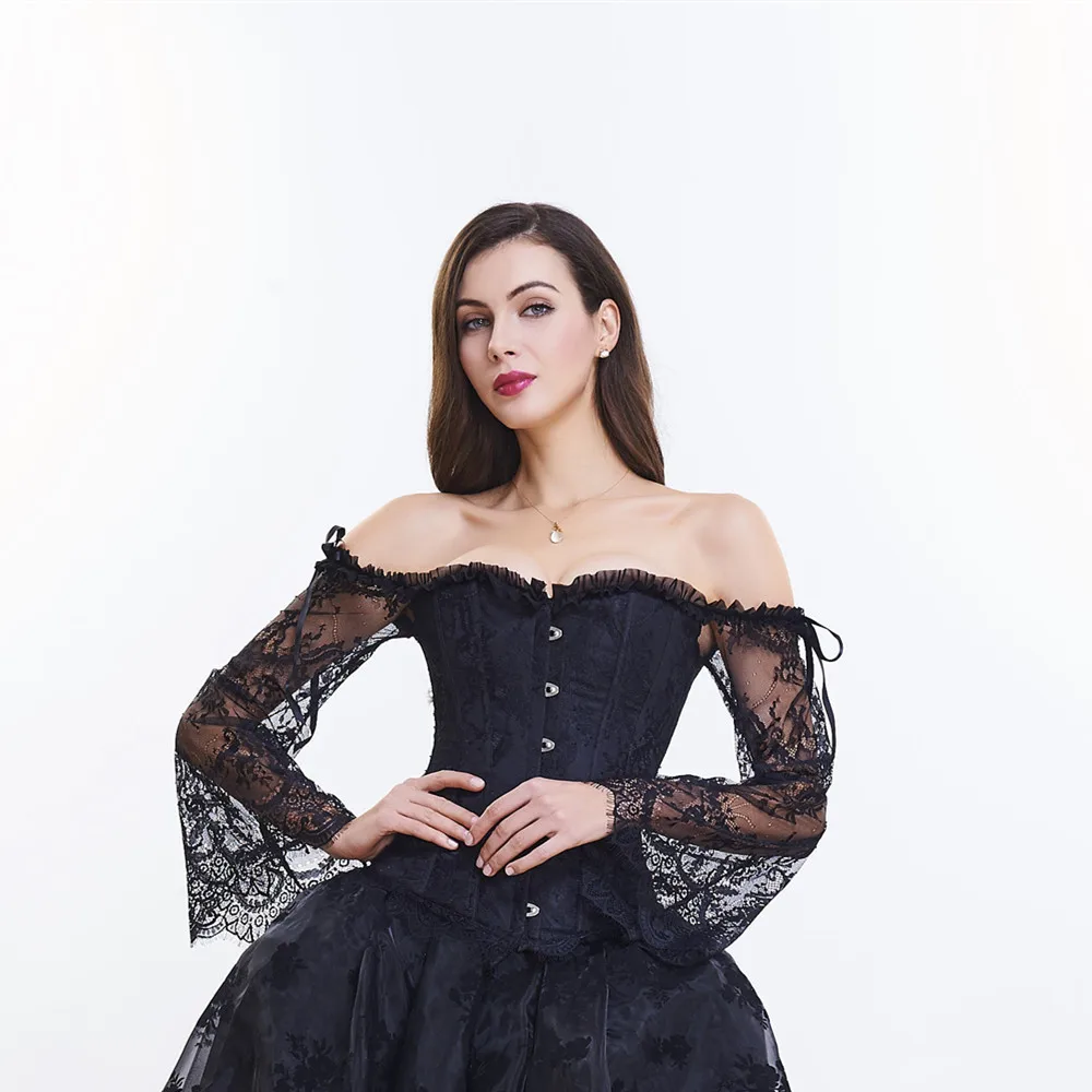 Minifaceminigirl Women's Off Shoulder Tops Corset Sexy Waist Trainer Boned Bustier Top with Sleeve Overbust Plus Size Corsets
Minifaceminigirl Women's Off Shoulder Tops Corset Sexy Waist Trainer Boned Bustier Top with Sleeve Overbust Plus Size Corsets