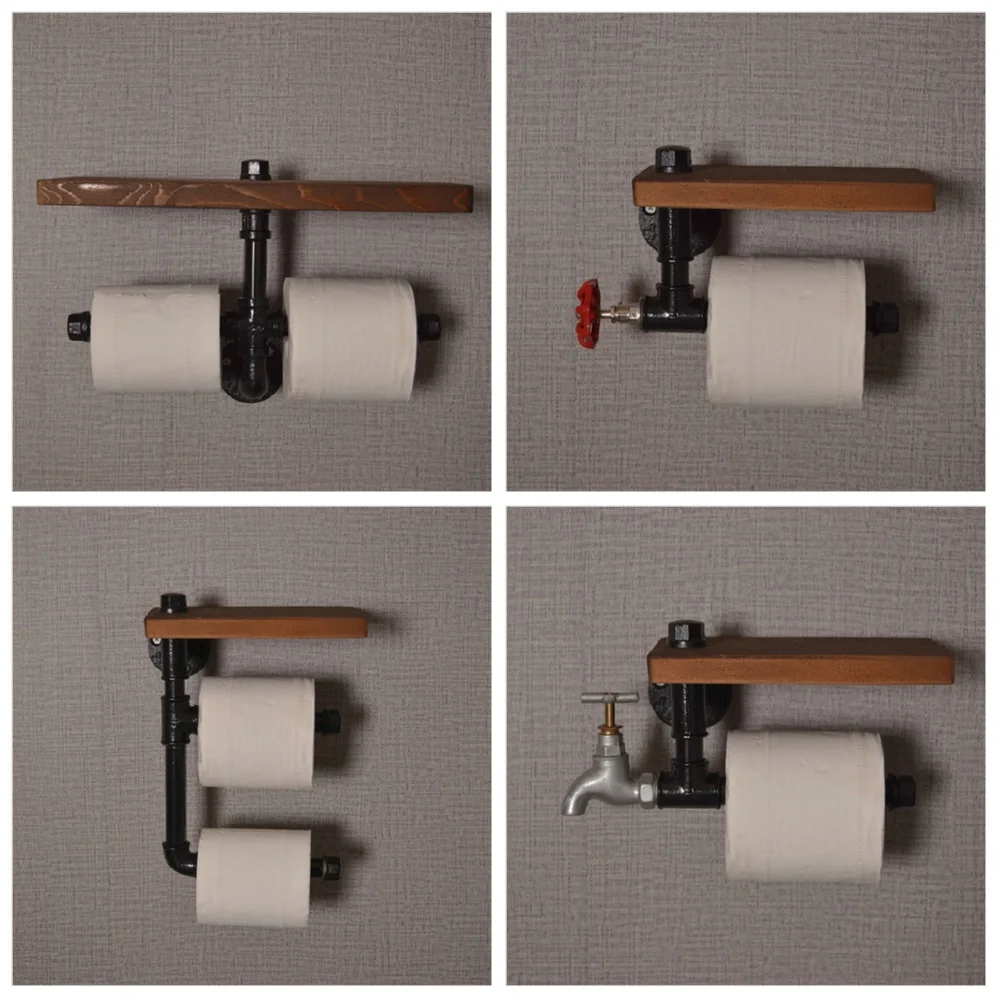 Metal Wood Bathroom Paper Mobile Phone Holder Retro Industrial Kitchen Tissue Holder Home Toilet Towel Rack Cabinet decoration
Metal Wood Bathroom Paper Mobile Phone Holder Retro Industrial Kitchen Tissue Holder Home Toilet Towel Rack Cabinet decoration