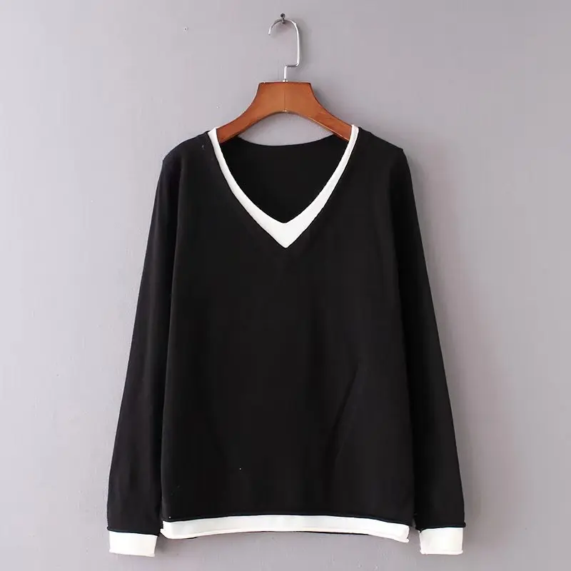 New Solid Color Genuine Spring New Season Sweater Fake Two V Collar Commuter Fashion Cashmere Sweater
New Solid Color Genuine Spring New Season Sweater Fake Two V Collar Commuter Fashion Cashmere Sweater