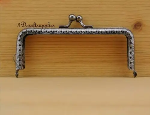 bag purse frame metal sewing clasp 12.5 cm x 5 gunmetal Y58 | Багаж и сумки