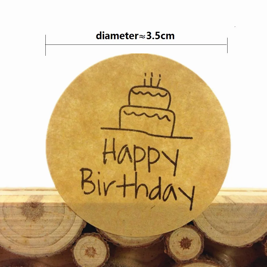 100 Pcs/lot Handwritten Happy Birthday Cake Cowhide Round Sealer For Homemade Products
100 Pcs/lot Handwritten Happy Birthday Cake Cowhide Round Sealer For Homemade Products