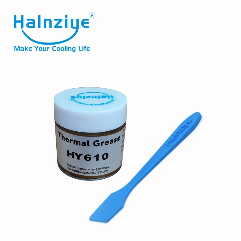 

free shipping! Gold silicone Heatsink cooling Compound Thermal Paste 10g can tub jar HY610 10pcs with scraper