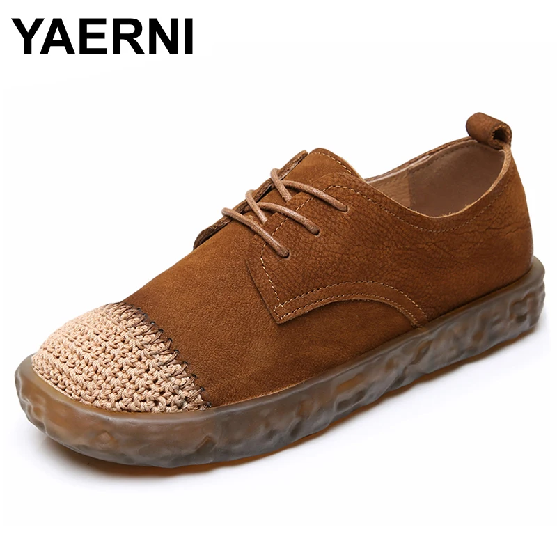 YAERNI New Retro Genuine Leather Lace-Up Flat Casual Shoes Woman Oxfords Comfortable Round Toe Loafers Fashion Flats Footwear
YAERNI New Retro Genuine Leather Lace-Up Flat Casual Shoes Woman Oxfords Comfortable Round Toe Loafers Fashion Flats Footwear