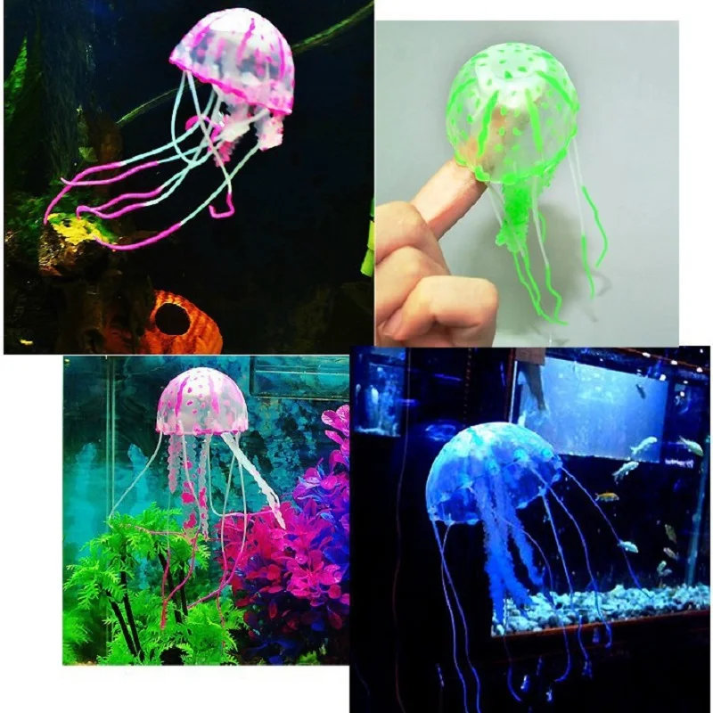 5 шт. декоративные флуоресцентные Медузы для аквариума|Декорации| |