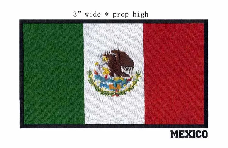 3" wide Mexico embroidery flag patch for lucky candy colors/band patches/a flying eagle
3" wide Mexico embroidery flag patch for lucky candy colors/band patches/a flying eagle
