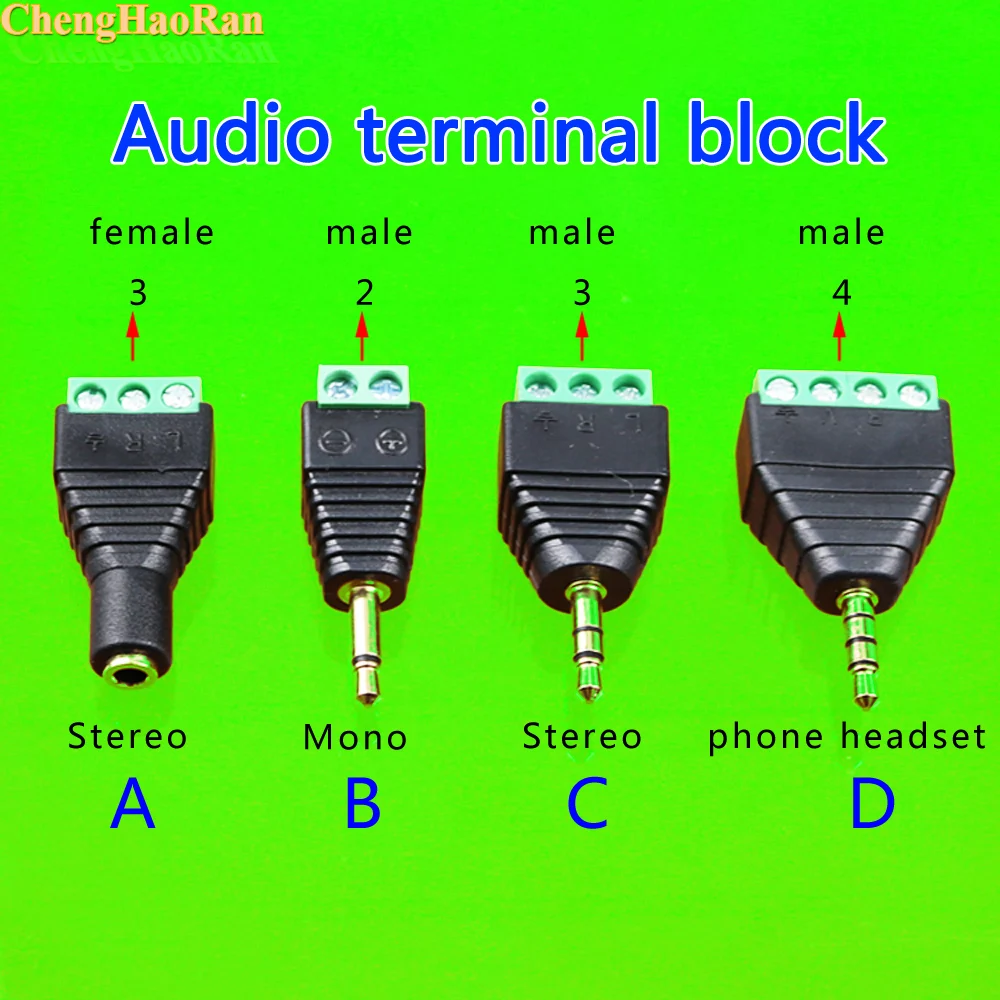Фото ChengHaoRan 100 шт. 3 4 полюсный Соединительный разъем 5 мм стерео гнездовой к контактному