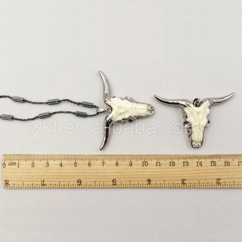 WT-N956 Wholesale Custom Unique Black Gun Plated Horn Pendant Necklace With Beads Chain Handsome Design Jewelry
WT-N956 Wholesale Custom Unique Black Gun Plated Horn Pendant Necklace With Beads Chain Handsome Design Jewelry