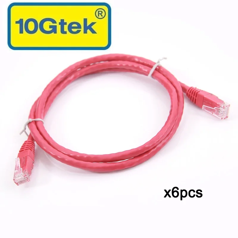 10Gtek CAT6 UTP патч корд сетевой кабель RJ45 красный 2 метровый 6 Футов 24AWG упаковок|utp patch