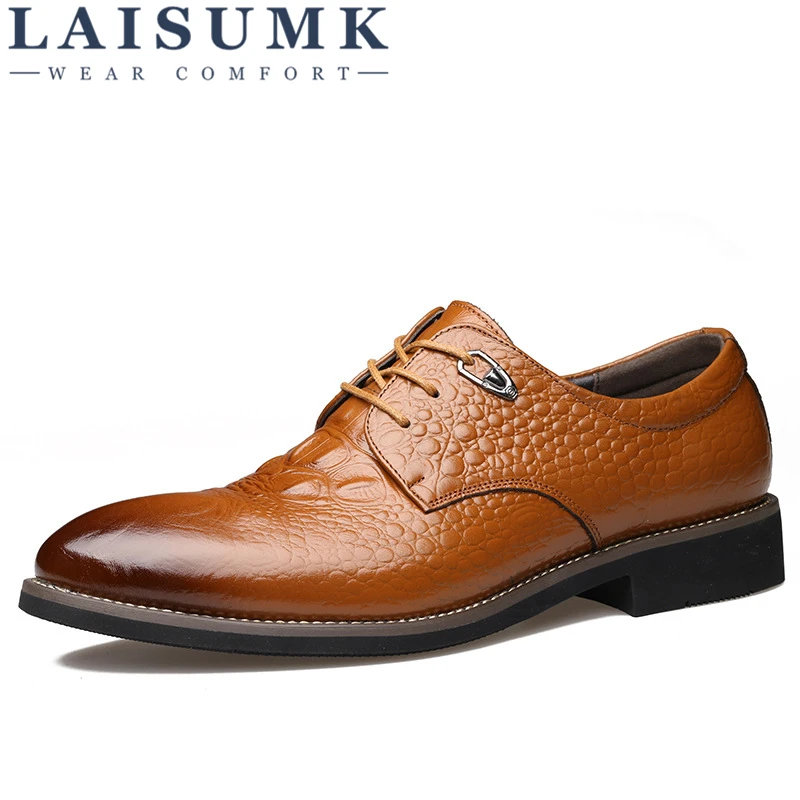 LAISUMK Men Dress Shoes Genuine Leather Men's Oxford Shoes Alligator Pattern Derby Shoes Lace-up Plus Size Party Business Flats
LAISUMK Men Dress Shoes Genuine Leather Men's Oxford Shoes Alligator Pattern Derby Shoes Lace-up Plus Size Party Business Flats