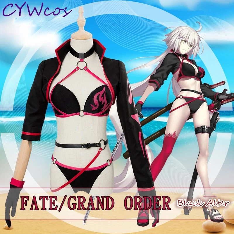 Fate/Grand Order FGO Black Alter Jeanne d'Arc Cosplay Costume Joan of Arc Swimsuits Summer Girl Swimwear Bikini Coat+Top+Shorts
Fate/Grand Order FGO Black Alter Jeanne d'Arc Cosplay Costume Joan of Arc Swimsuits Summer Girl Swimwear Bikini Coat+Top+Shorts