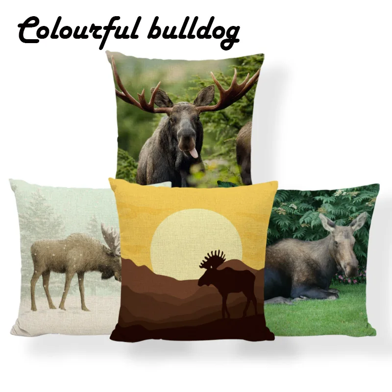 Personalized Moose Cushion Cover Sunshine Animal Forest Snow Decoration Pillow Set Traditional Home Pillowcase 45X45Cm Polyester
Personalized Moose Cushion Cover Sunshine Animal Forest Snow Decoration Pillow Set Traditional Home Pillowcase 45X45Cm Polyester